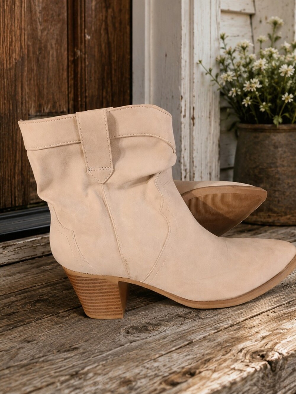 TIME and TRU- Women’s Beige Ankle Boots